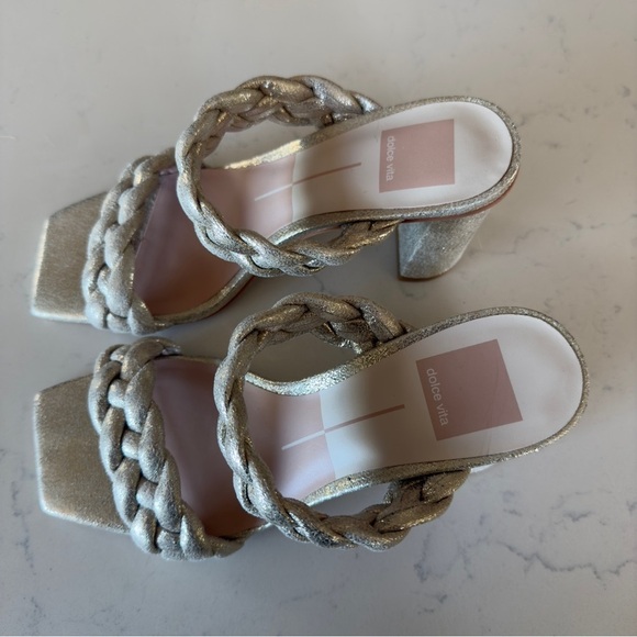 Dolce Vita Paily Braided two strap Heel in gold New Size: 6 - Picture 4 of 8